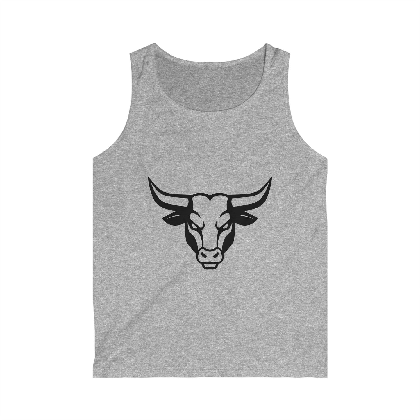 Bull Men's Softstyle Tank Top - Bold Bull Graphic Tee for Animal Lovers
