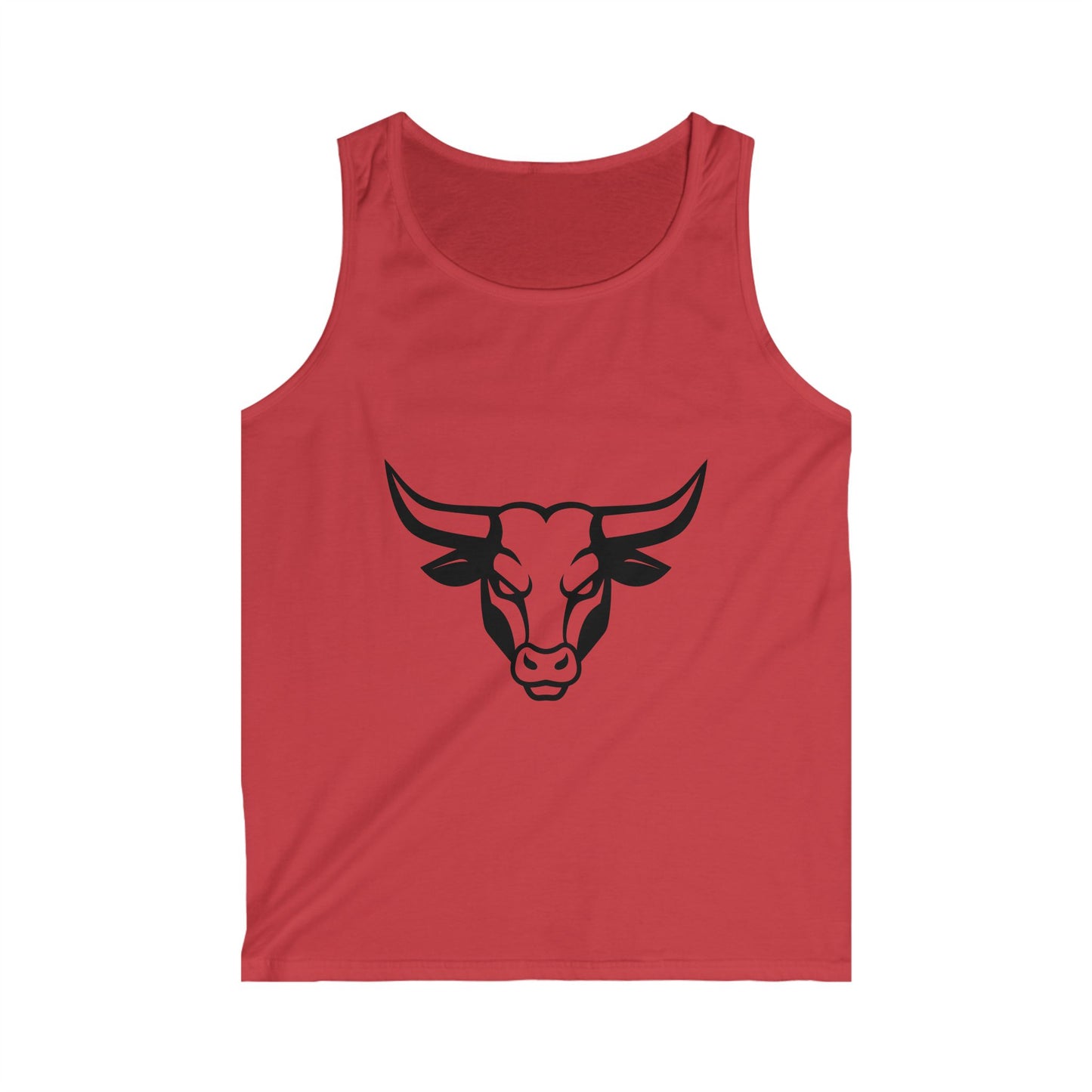 Bull Men's Softstyle Tank Top - Bold Bull Graphic Tee for Animal Lovers