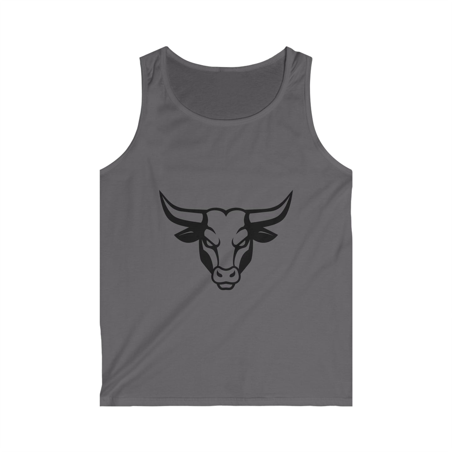 Bull Men's Softstyle Tank Top - Bold Bull Graphic Tee for Animal Lovers