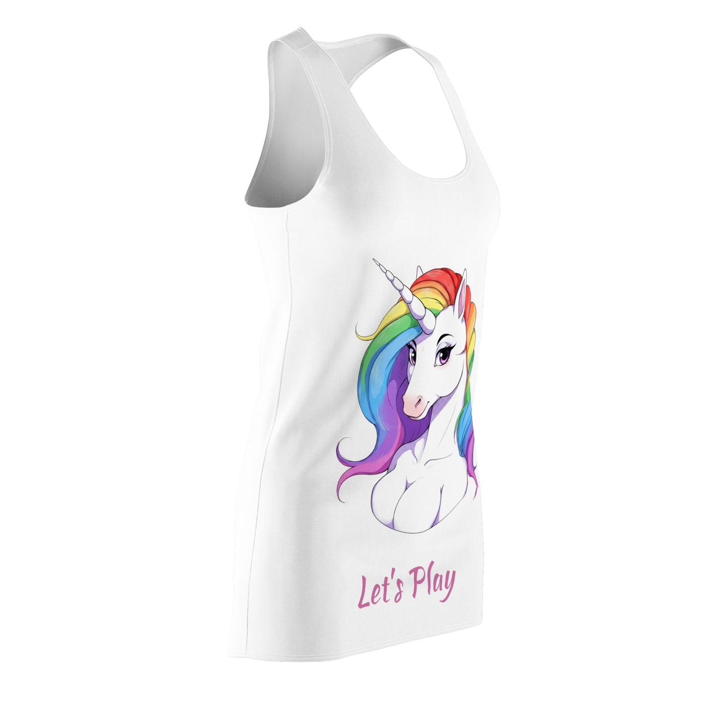 Unicorn Let's Play Playful Unicorn Women's Racerback Dress - Let's Play Design