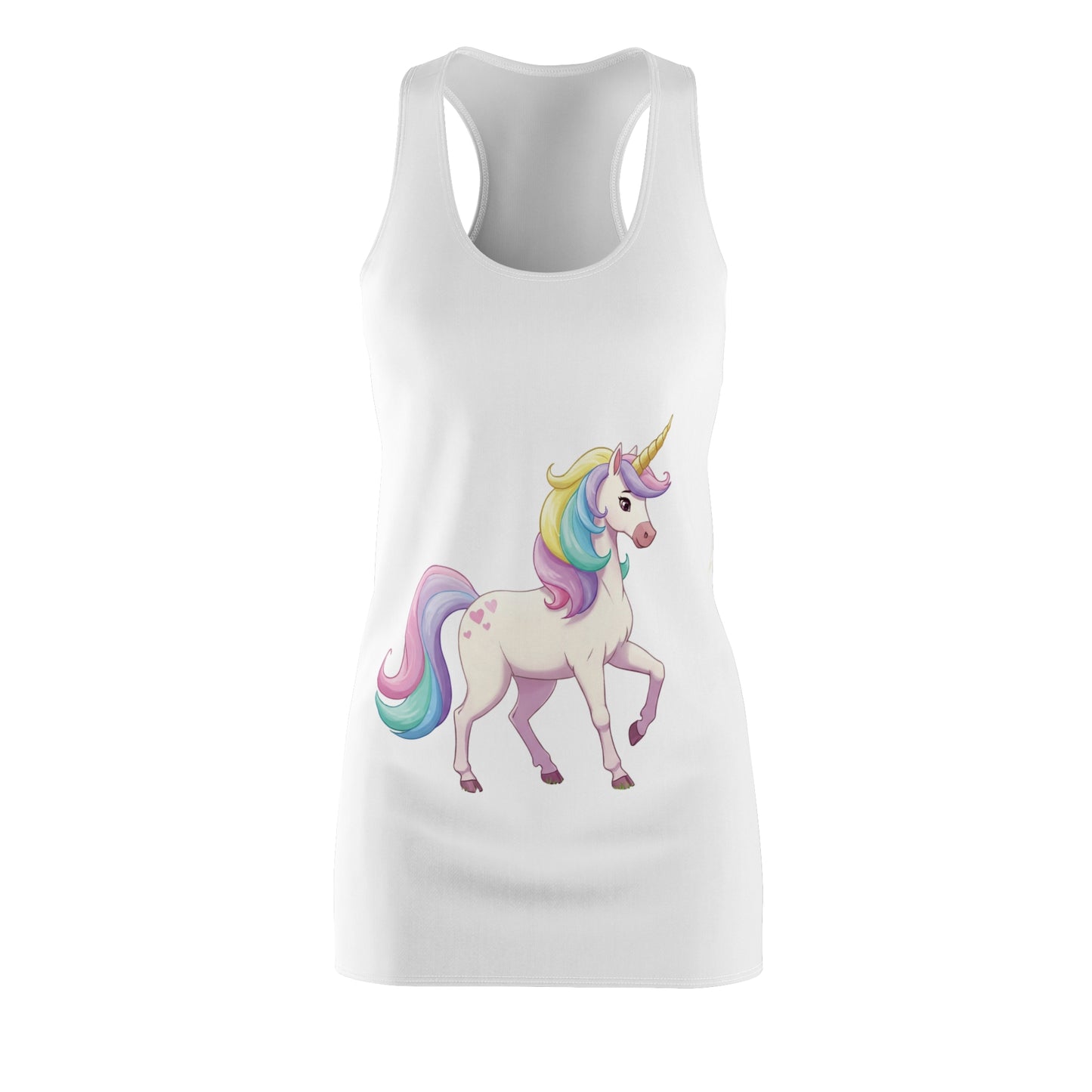 Unicorn Women's Cut & Sew Racerback Dress (AOP)