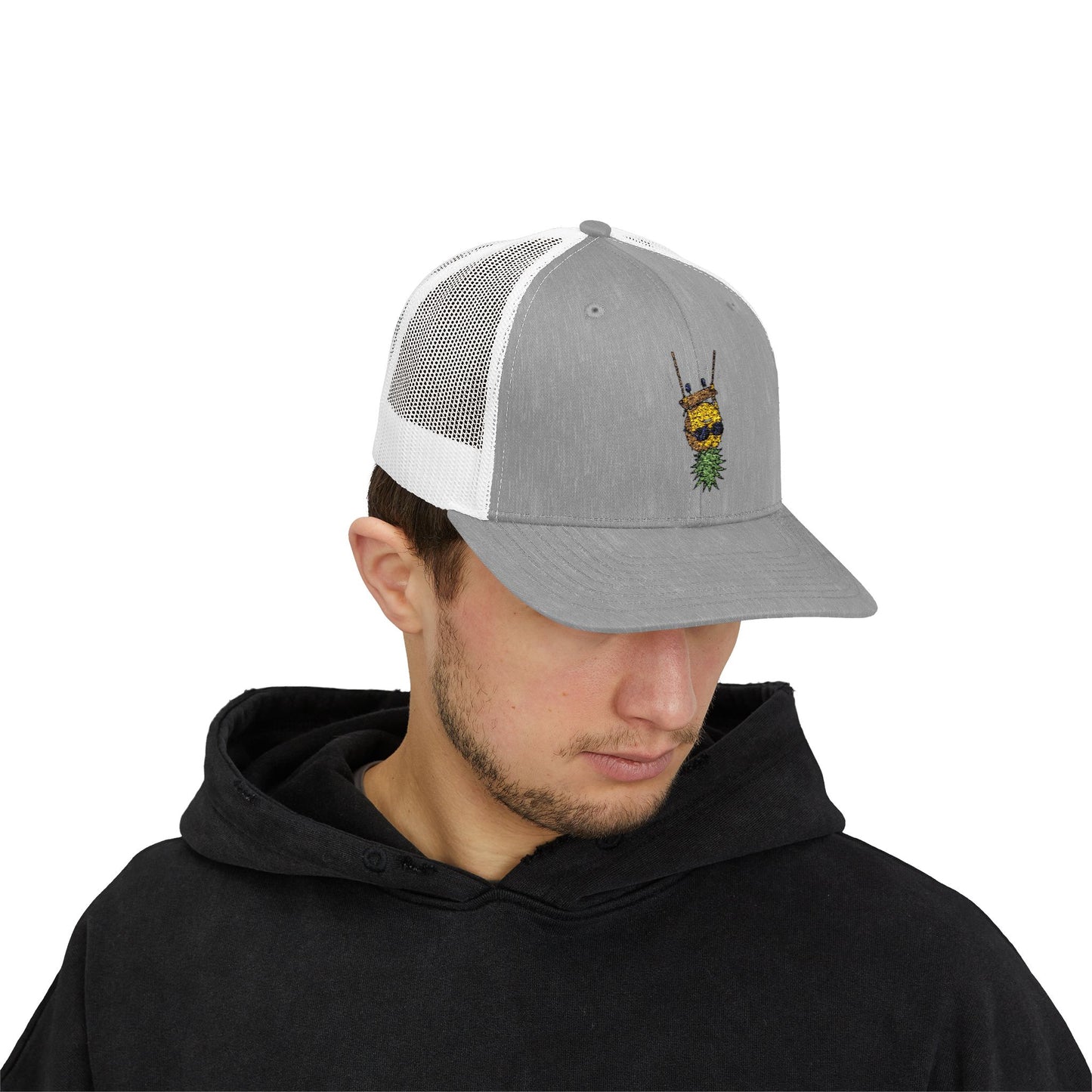 Pineapple Bee Snapback Trucker Cap, Trendy Hat, Outdoor Wear, Summer Accessory, Gift for Bee Lovers, Eco-Friendly Cap