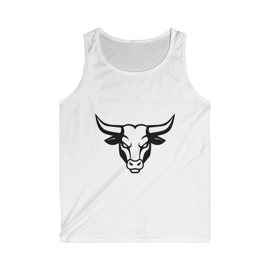 Bull Men's Softstyle Tank Top - Bold Bull Graphic Tee for Animal Lovers